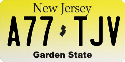 NJ license plate A77TJV