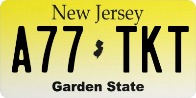 NJ license plate A77TKT