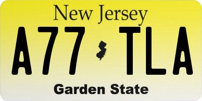 NJ license plate A77TLA