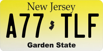 NJ license plate A77TLF