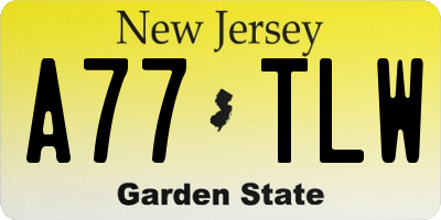 NJ license plate A77TLW