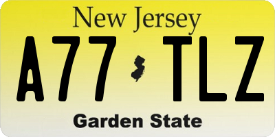 NJ license plate A77TLZ