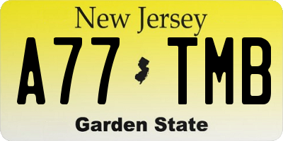 NJ license plate A77TMB