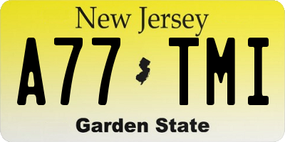 NJ license plate A77TMI