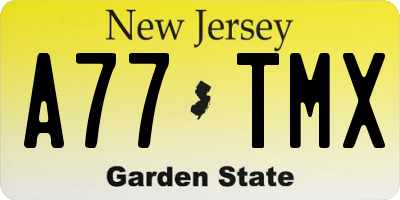 NJ license plate A77TMX