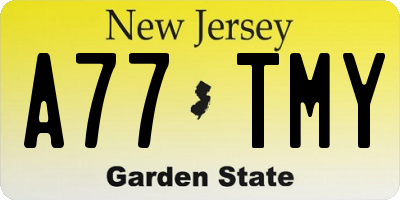 NJ license plate A77TMY