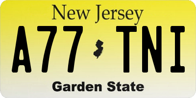 NJ license plate A77TNI