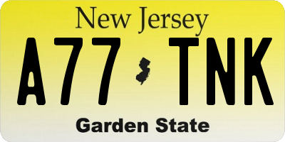 NJ license plate A77TNK
