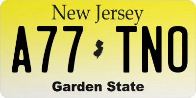 NJ license plate A77TNO