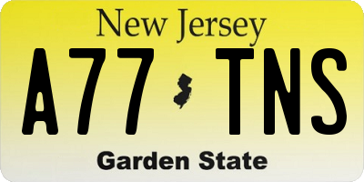 NJ license plate A77TNS