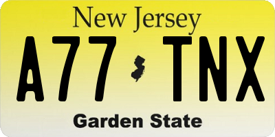 NJ license plate A77TNX