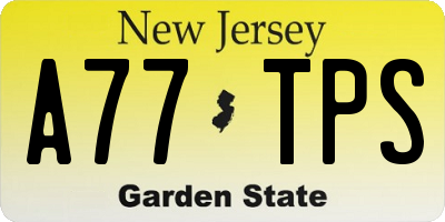 NJ license plate A77TPS