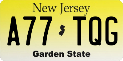NJ license plate A77TQG