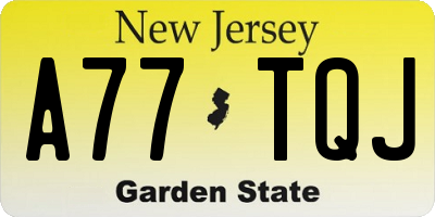 NJ license plate A77TQJ