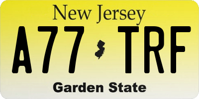 NJ license plate A77TRF