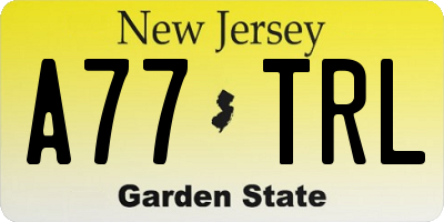 NJ license plate A77TRL