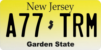 NJ license plate A77TRM