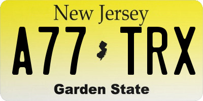 NJ license plate A77TRX
