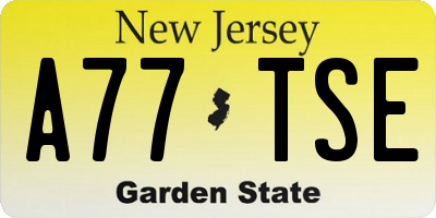NJ license plate A77TSE