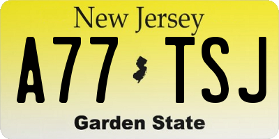 NJ license plate A77TSJ