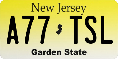 NJ license plate A77TSL