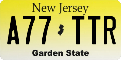 NJ license plate A77TTR