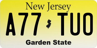 NJ license plate A77TUO