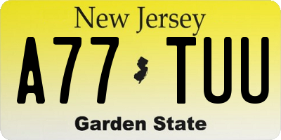 NJ license plate A77TUU