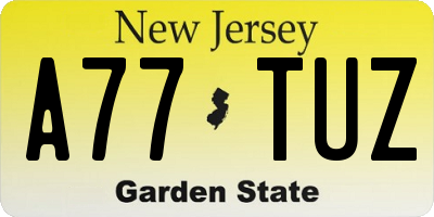 NJ license plate A77TUZ