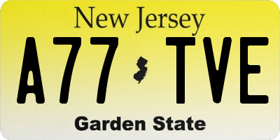 NJ license plate A77TVE