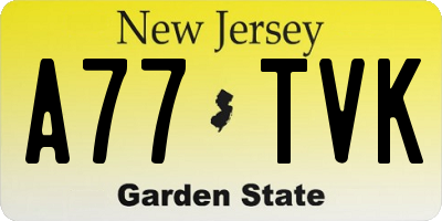 NJ license plate A77TVK
