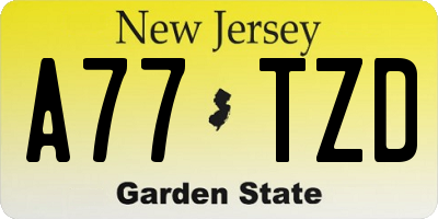 NJ license plate A77TZD