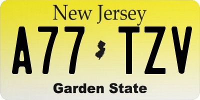 NJ license plate A77TZV