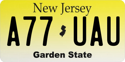 NJ license plate A77UAU