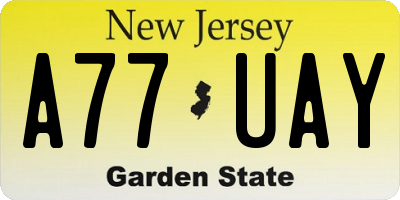 NJ license plate A77UAY