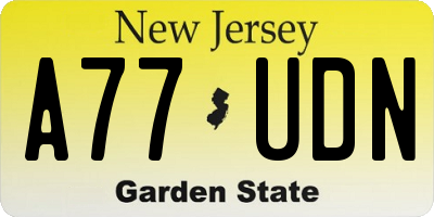 NJ license plate A77UDN