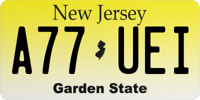 NJ license plate A77UEI