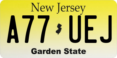 NJ license plate A77UEJ
