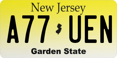 NJ license plate A77UEN