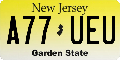 NJ license plate A77UEU