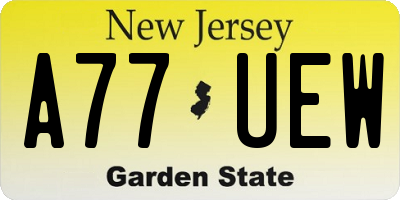 NJ license plate A77UEW