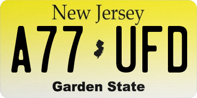 NJ license plate A77UFD
