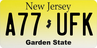 NJ license plate A77UFK