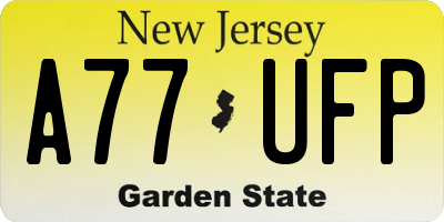 NJ license plate A77UFP