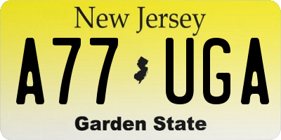 NJ license plate A77UGA