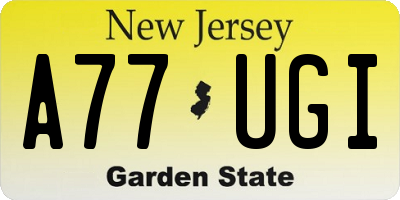 NJ license plate A77UGI