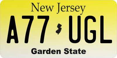 NJ license plate A77UGL