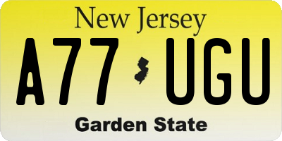 NJ license plate A77UGU