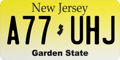 NJ license plate A77UHJ