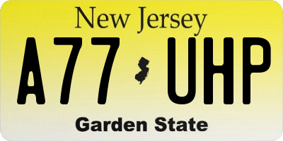 NJ license plate A77UHP